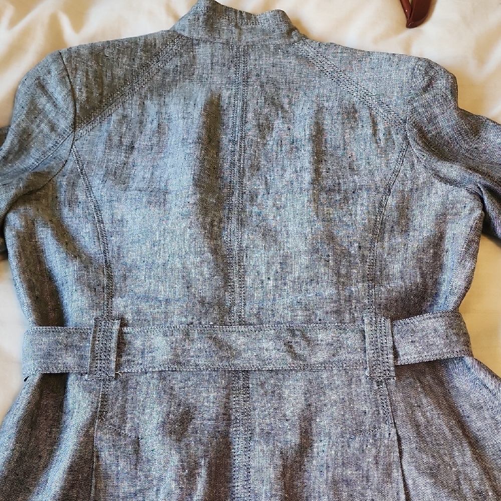 RW&CO Stylish Gray Women's Linen Jacket Size 6 - Picture 6 of 7